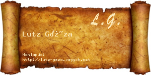 Lutz Géza névjegykártya